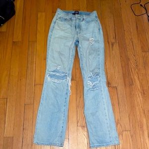 urban outfitters jeans BDG wide leg, slim on legs but flare at bottom